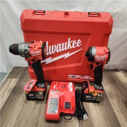 AS-IS- MILWAUKEE FUEL 18V Lithium-Ion Brushless Cordless Hammer Drill and Impact Driver Combo Kit