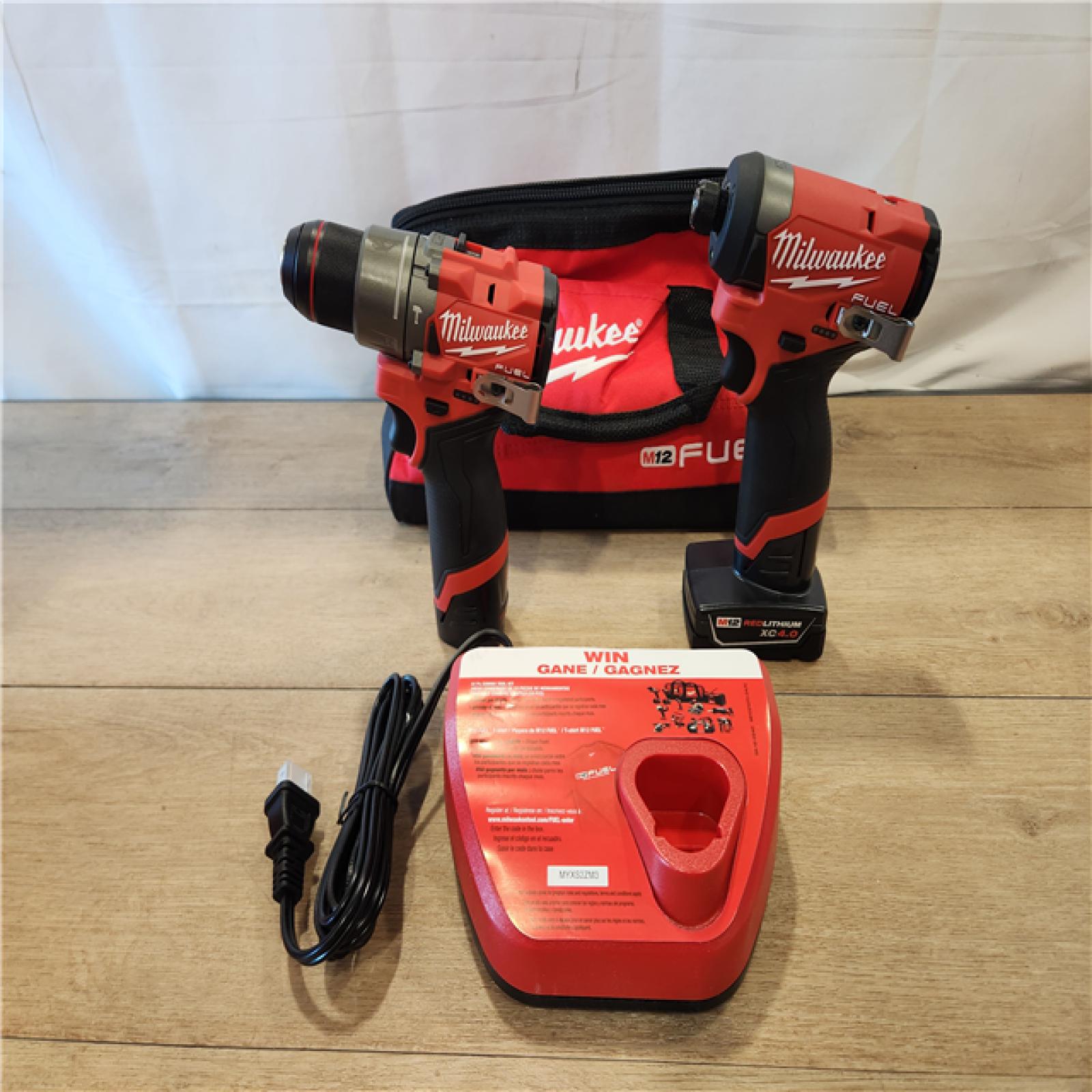 AS-IS- Milwaukee 12V Brushless Hammer Drill and Impact Driver Combo Kit