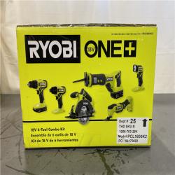 NEW! - RYOBI ONE+ 18V Cordless 6-Tool Combo Kit with 1.5 Ah Battery  4.0 Ah Battery  and Charger