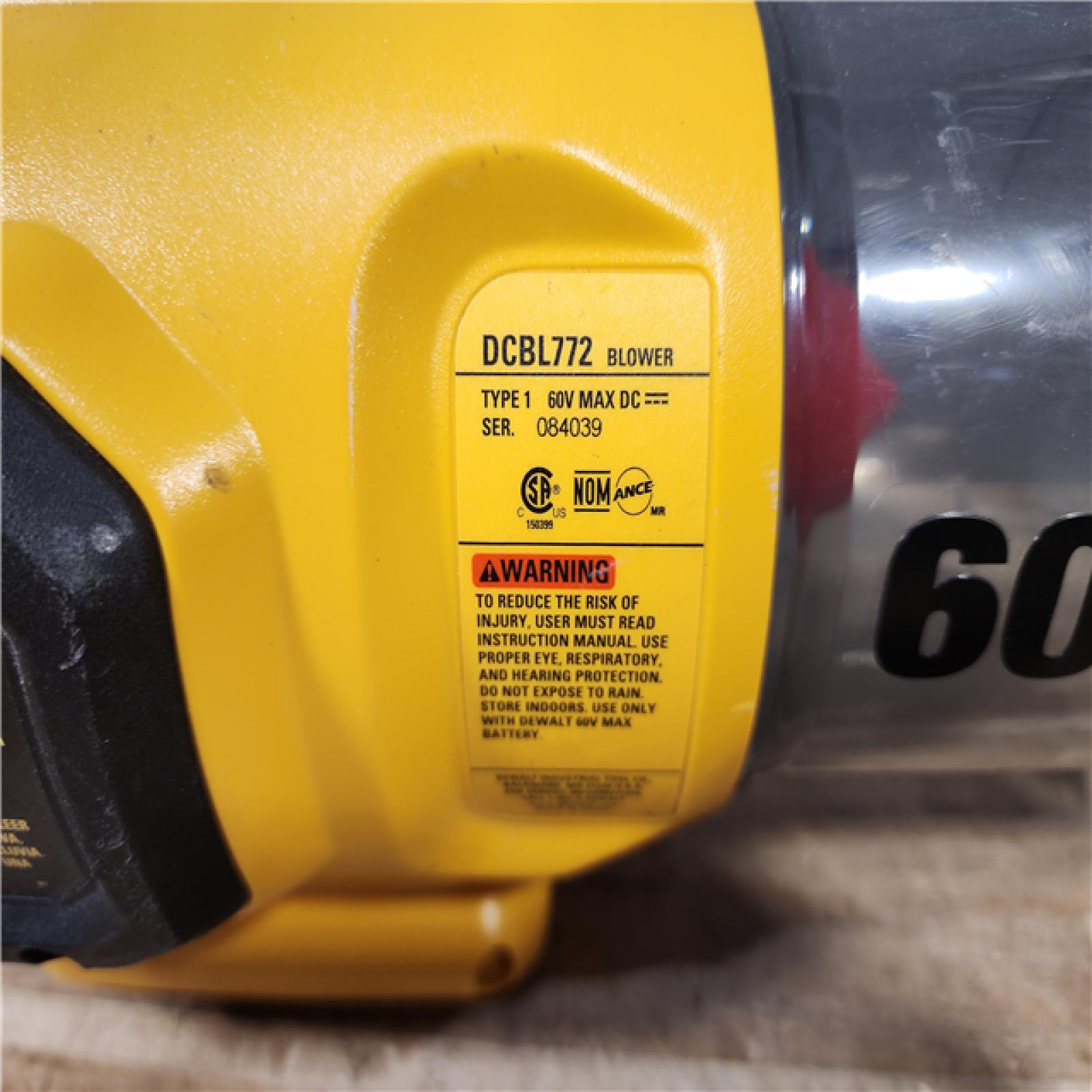 HOUSTON LOCATION - AS - IS DEWALT FLEXVOLT 60V MAX 125 MPH 600 CFM Brushless Cordless Battery Powered Blower (Tool Only)