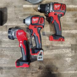 HOUSTON LOCATION - AS-IS MILWAUKEE 4 TOOL COMBO KIT W/ (2) BATTERY & CHARGER