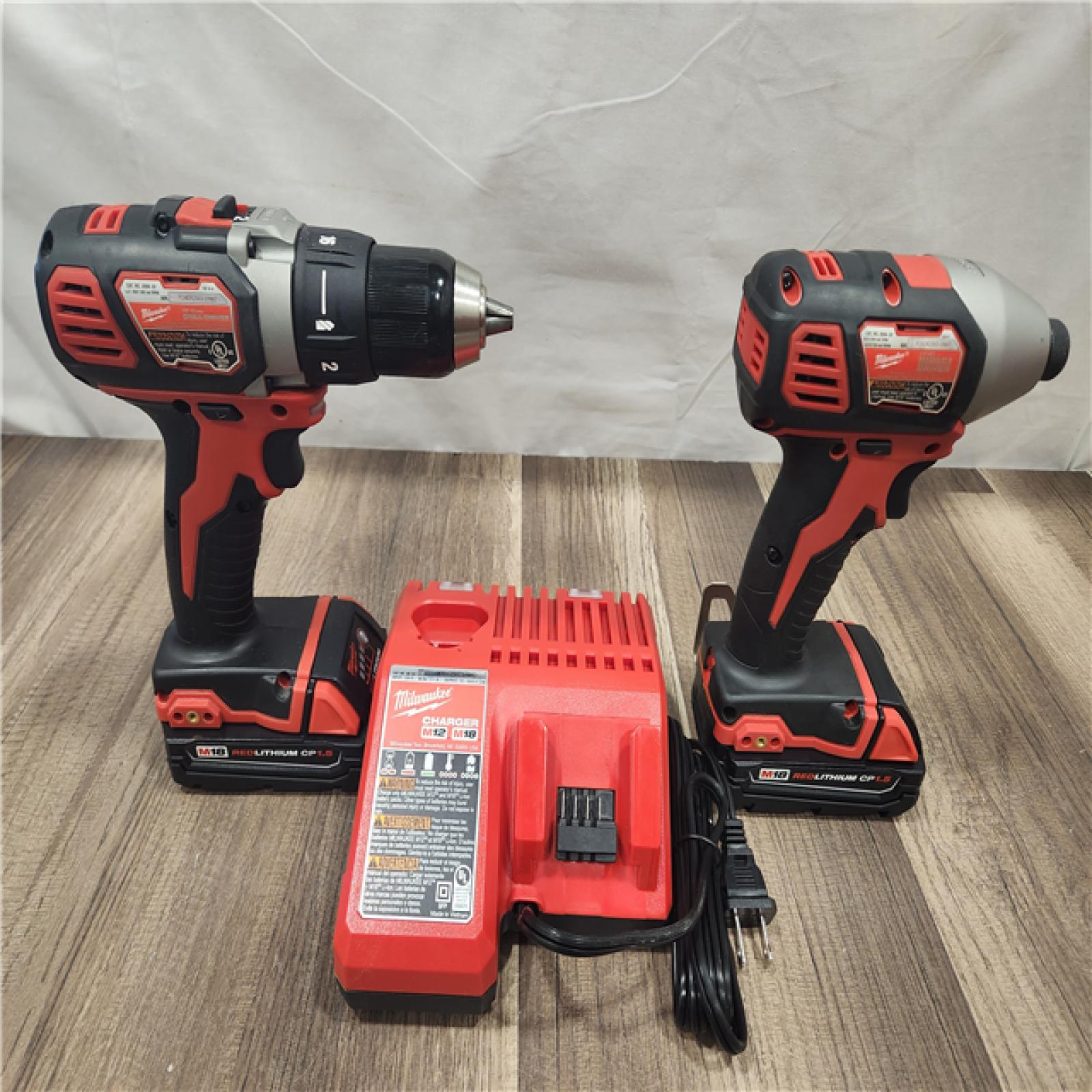 AS-IS- Milwaukee 18V Cordless Brushed 2-Tool Drill/Driver and Impact Driver Kit