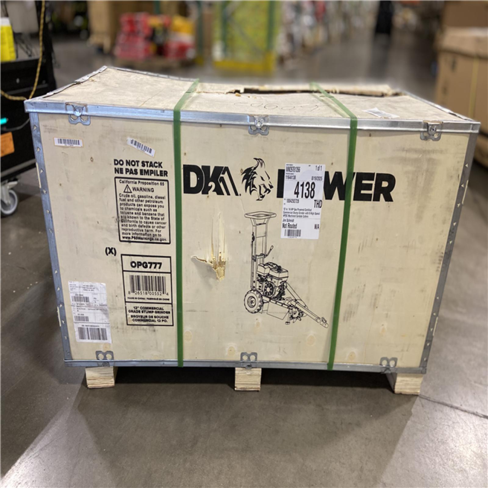 DALLAS LOCATION -  DK2 12 in. 14 HP Gas Powered Certified Commercial Stump Grinder with 9 High Speed HPDC Machined Carbide Cutters