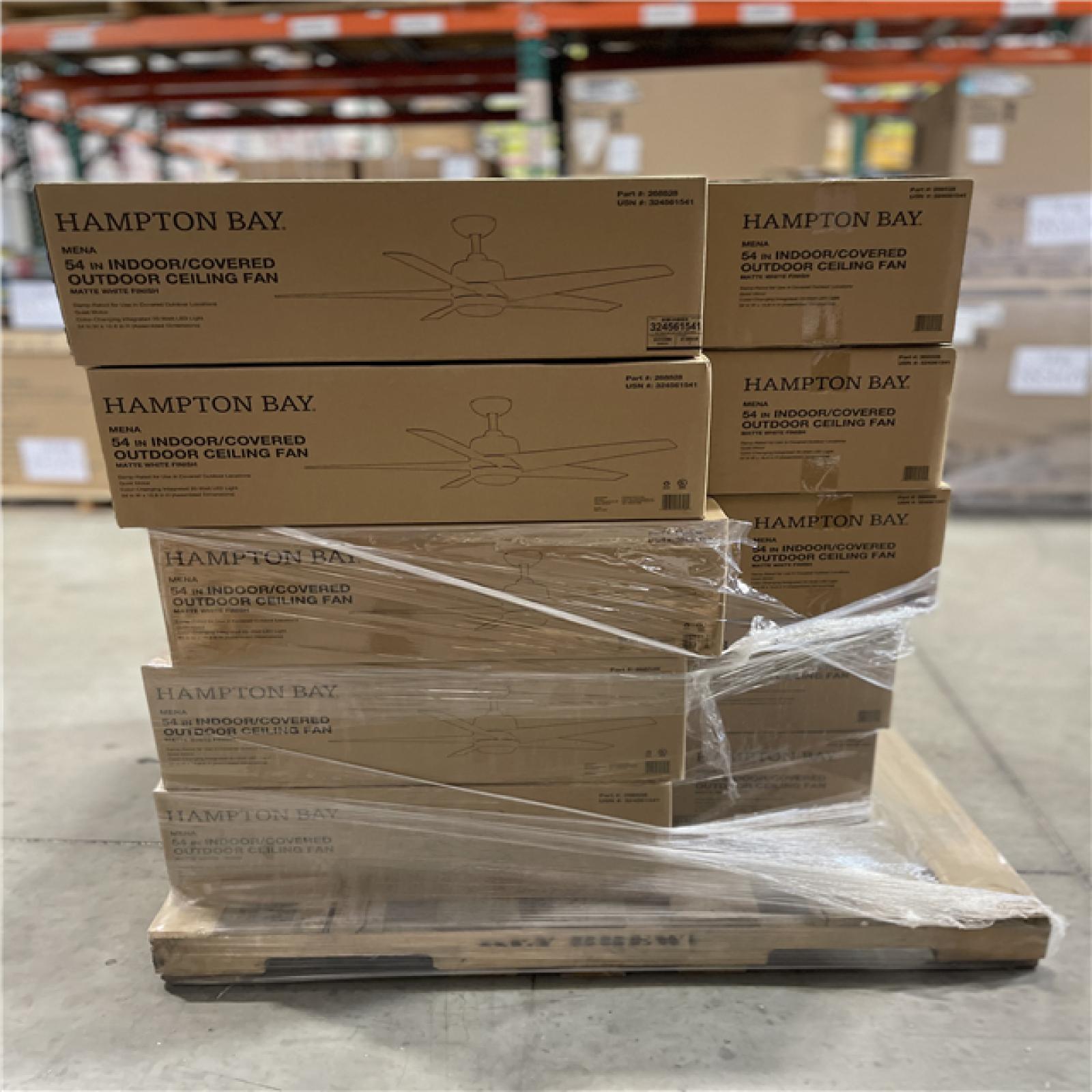 DALLAS LOCATION- NEW!- Hampton Bay Indoor/Covered Outdoor Color Changing Ceiling Fan 54 in. x 16.8 in. (Units 20)