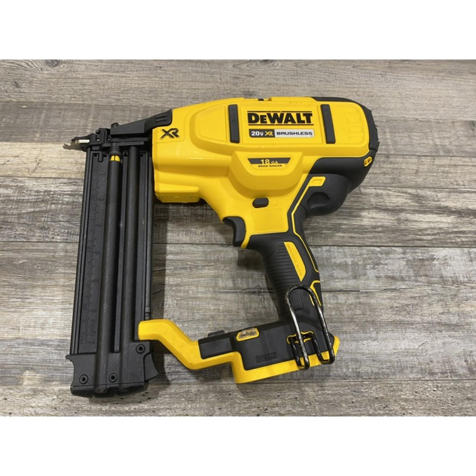 AS-IS DEWALT 20V MAX XR Lithium-Ion Electric Cordless 18-Gauge Brad Nailer (Tool Only)