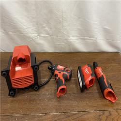 AS-IS M12 Cordless Power Tool Combo Kit, 4-Tool Set, 12V Lithium-Ion, 2.0Ah Batteries, Charger, Tool Bag