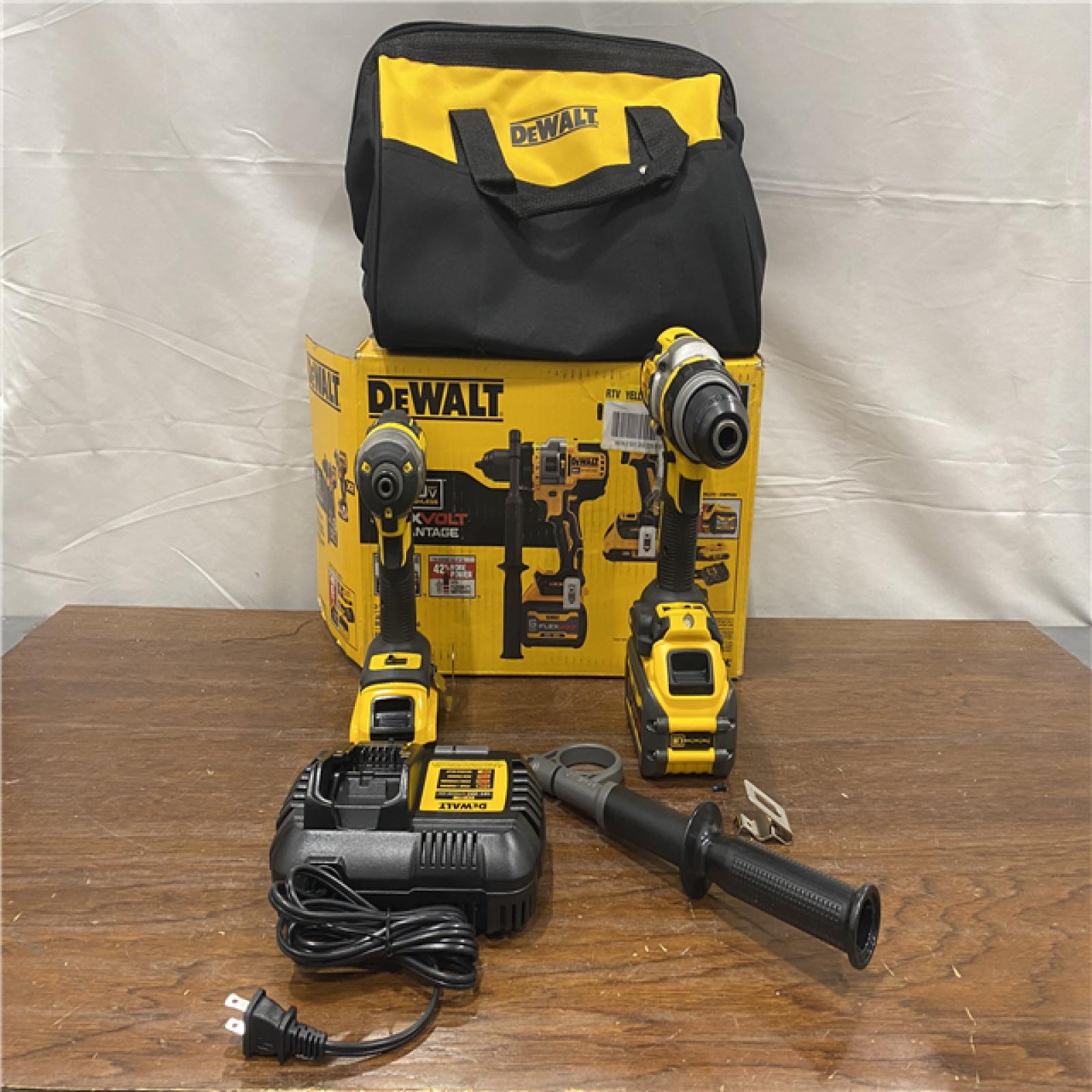 AS-IS DEWALT 20V MAX Cordless Brushless Hammer Drill/Driver 2 Tool Combo Kit