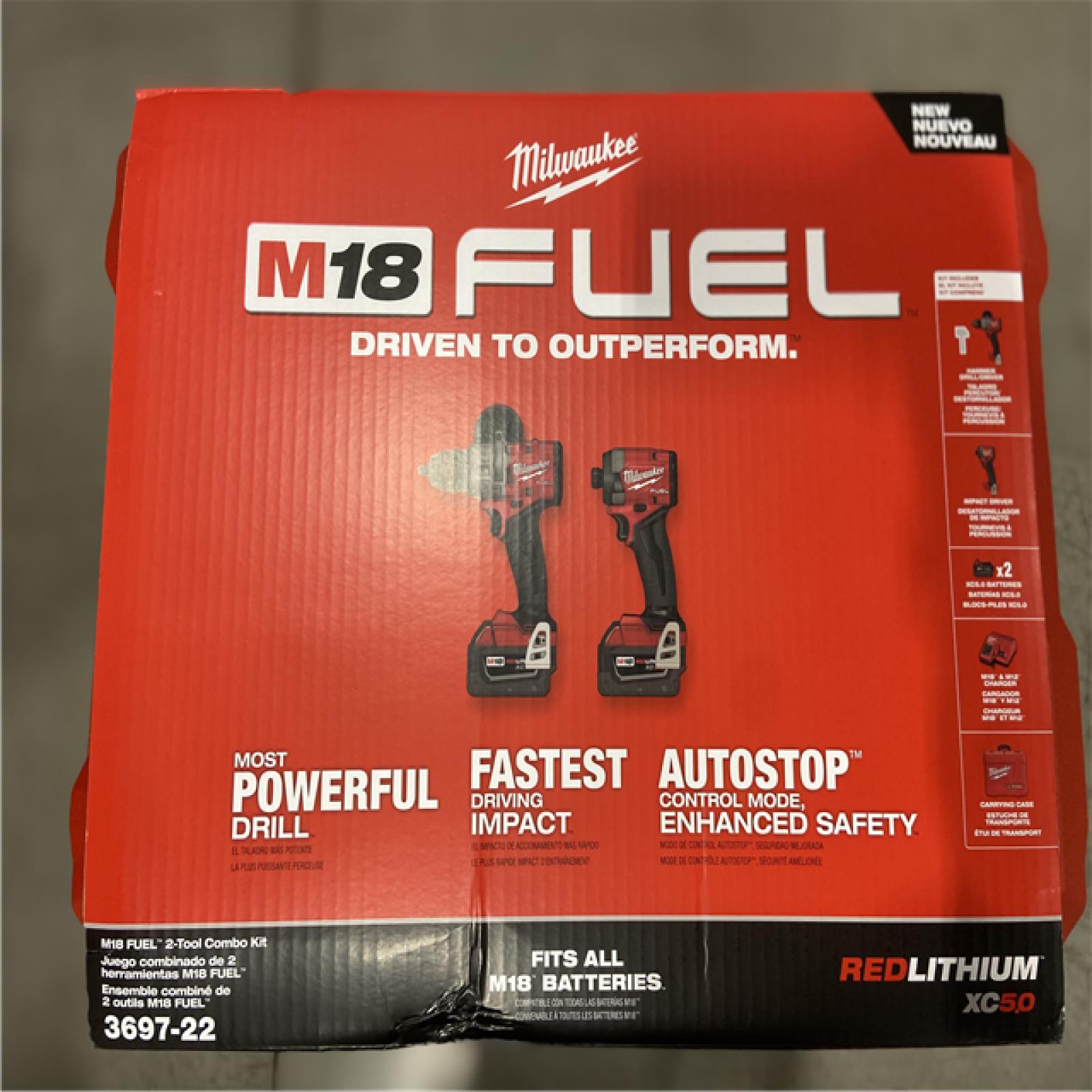 NEW! - Milwaukee M18 FUEL 18V Lithium-Ion Brushless Cordless Hammer Drill and Impact Driver Combo Kit