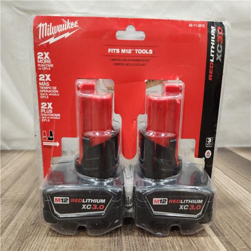 AS-IS- Milwaukee M12 12-Volt Lithium-Ion XC Extended Capacity 3.0Ah Battery Pack 3.0Ah (2-Pack)