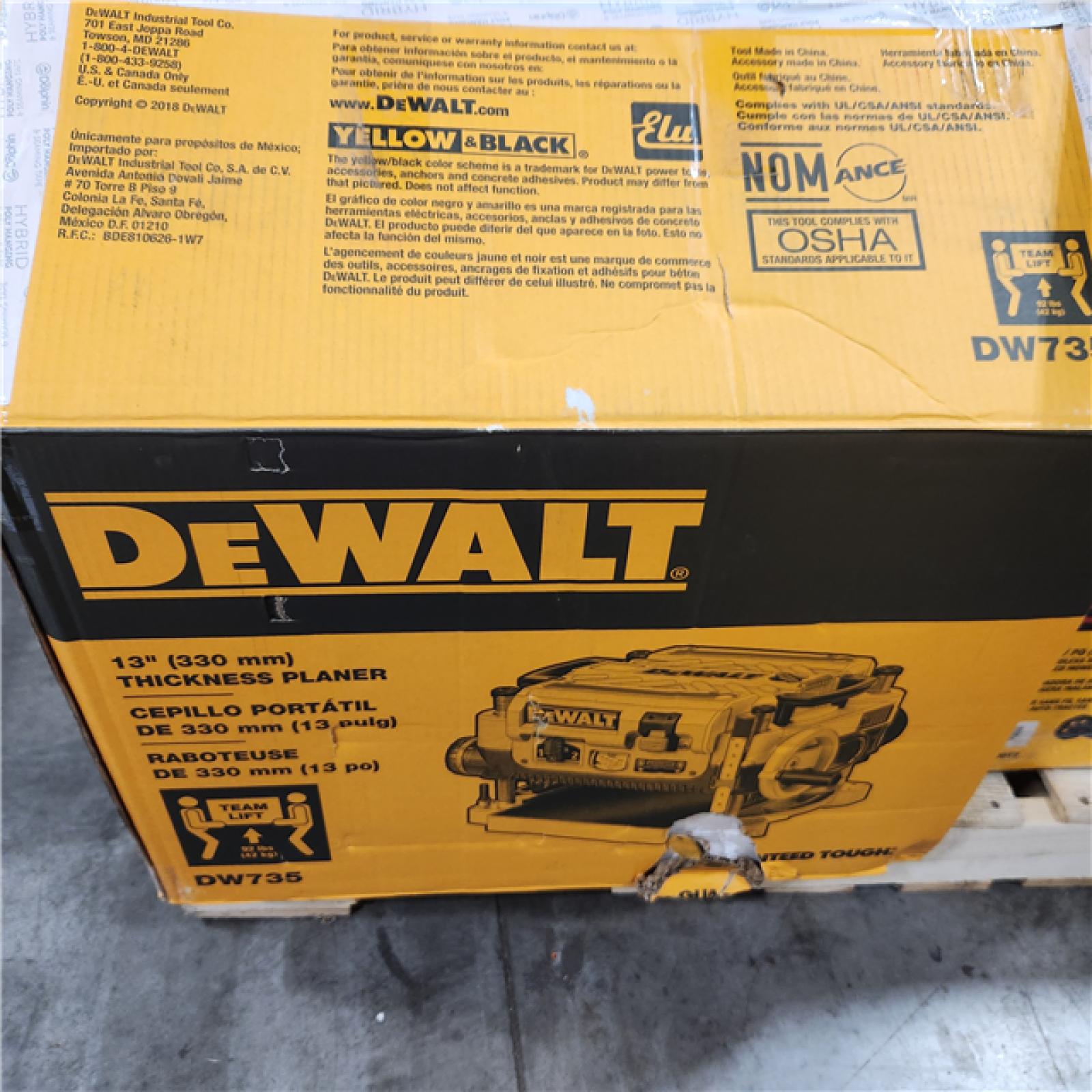 As-Is- DEWALT 15 Amp Corded 13 in. Planer
