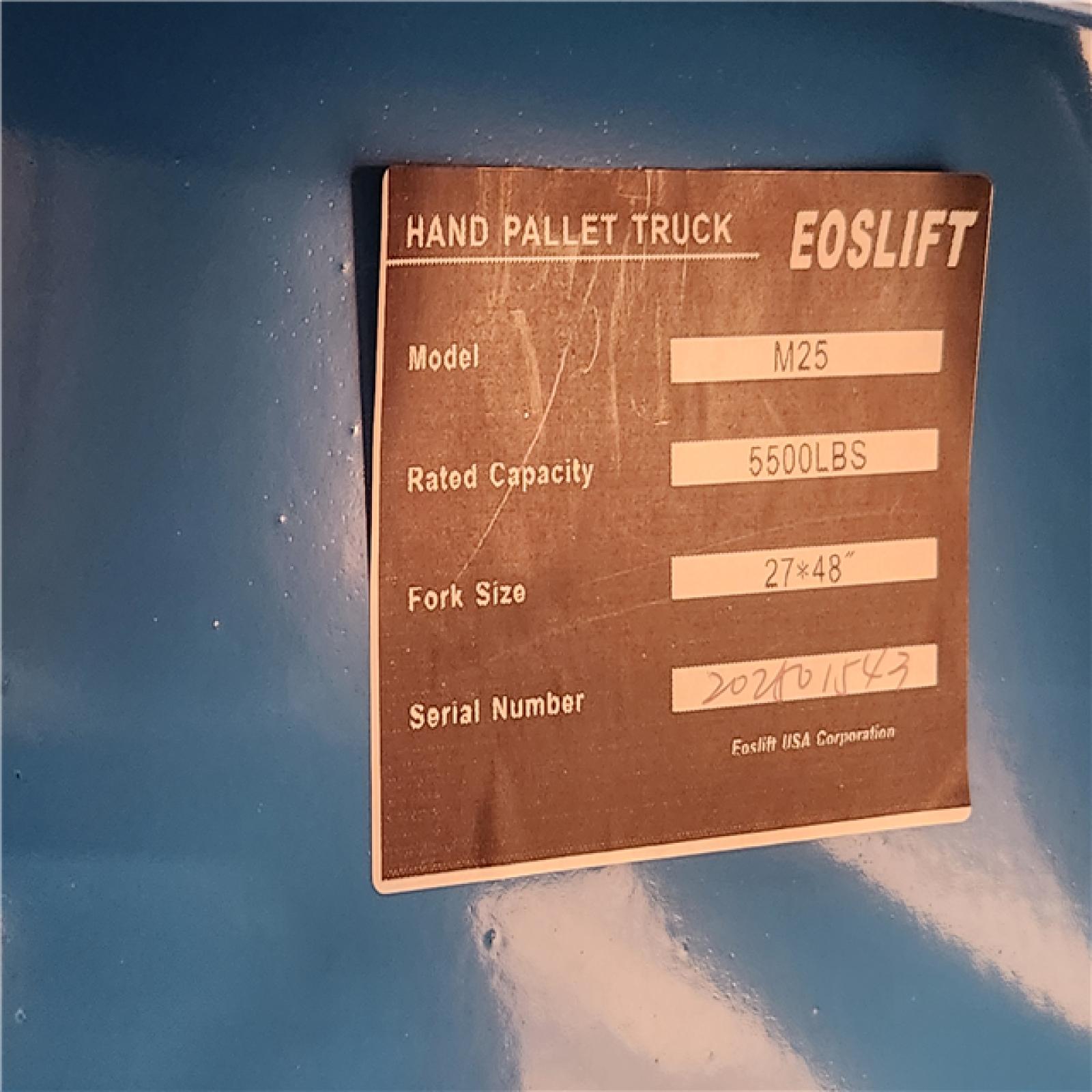 Phoenix 2 NEW Eoslift Professional Grade M25 Manual Pallet Jack 5 500 lbs. 27 in. x 48 in. German Seal System with Polyurethane Wheels
