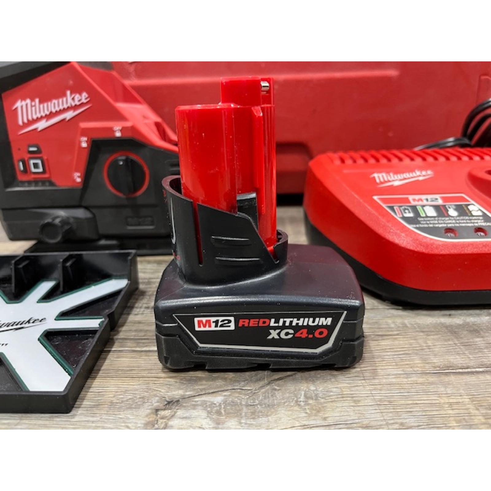 AS-IS Milwaukee 12-Volt Lithium-Ion Cordless Green 250 ft. 3-Plane Laser Level Kit