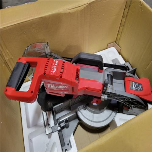 CALIFORNIA AS-IS MILWAUKEE M18 FUEL 10 DUAL BEVEL SLIDING COMPOUND MITER SAW KIT(BATTERY AND CHARGER INCLUDED)