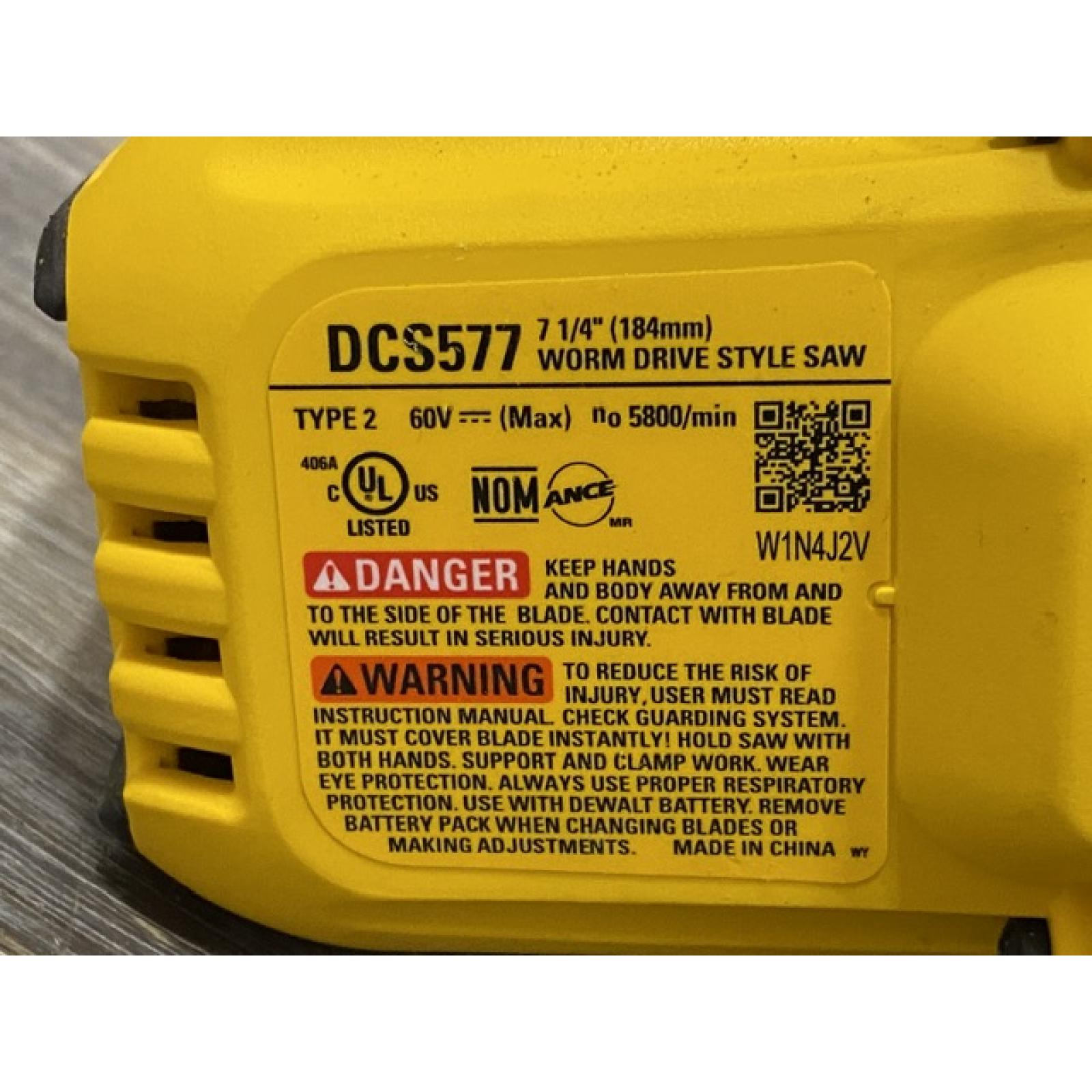 AS-IS DEWALT FLEXVOLT 60V MAX Cordless Brushless 7-1/4 in. Wormdrive Style Circular Saw (Tool Only)