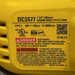 AS-IS DEWALT FLEXVOLT 60V MAX Cordless Brushless 7-1/4 in. Wormdrive Style Circular Saw (Tool Only)