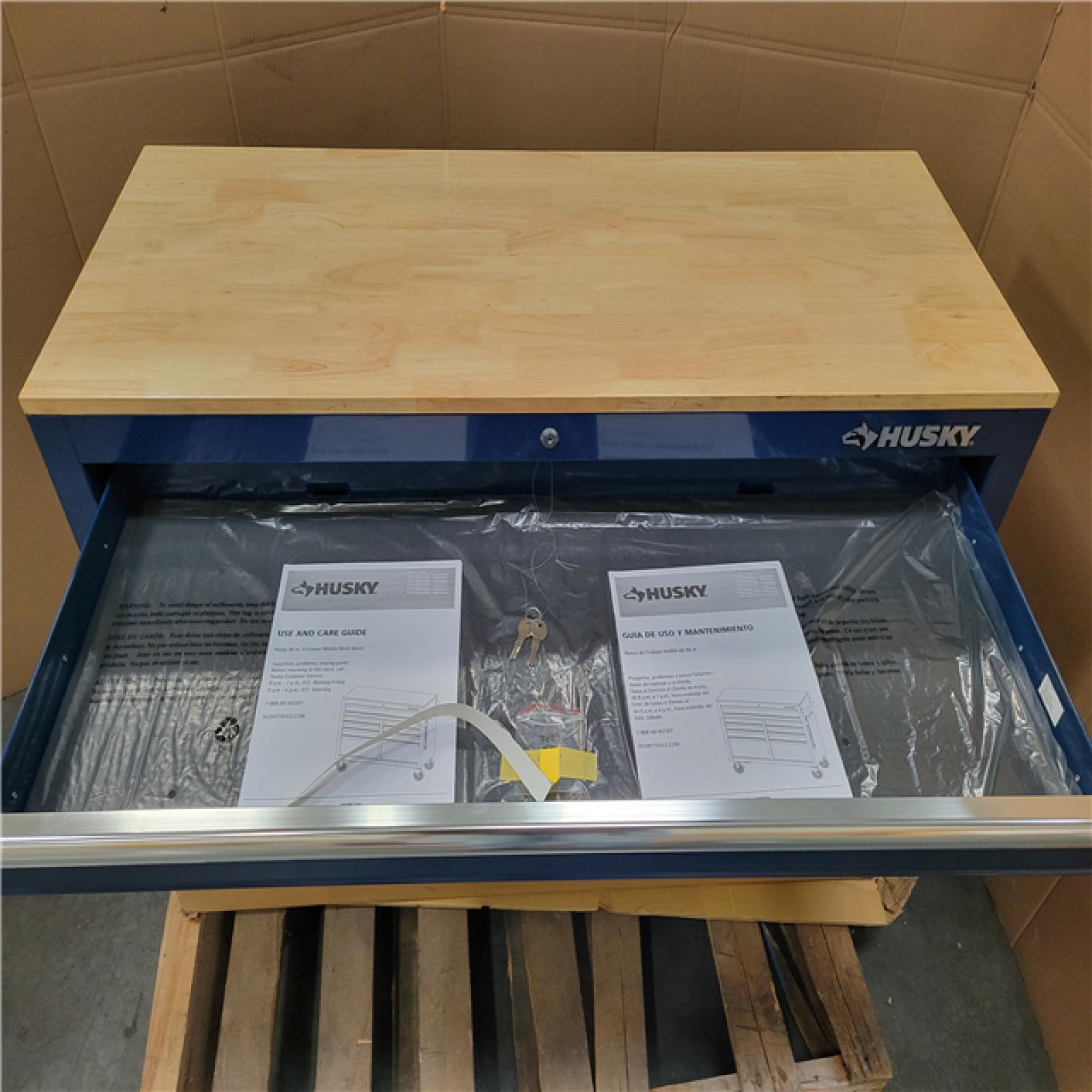 CALIFORNIA AS-IS Husky 46 in. 9 DRAWER MOBILE WORK BENCH