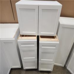 Phoenix AS-IS Hampton Bay Designer Series Melvern Assembled Shaker EZ Kitchen Cabinets in White Pallet (8-Cabinets)
