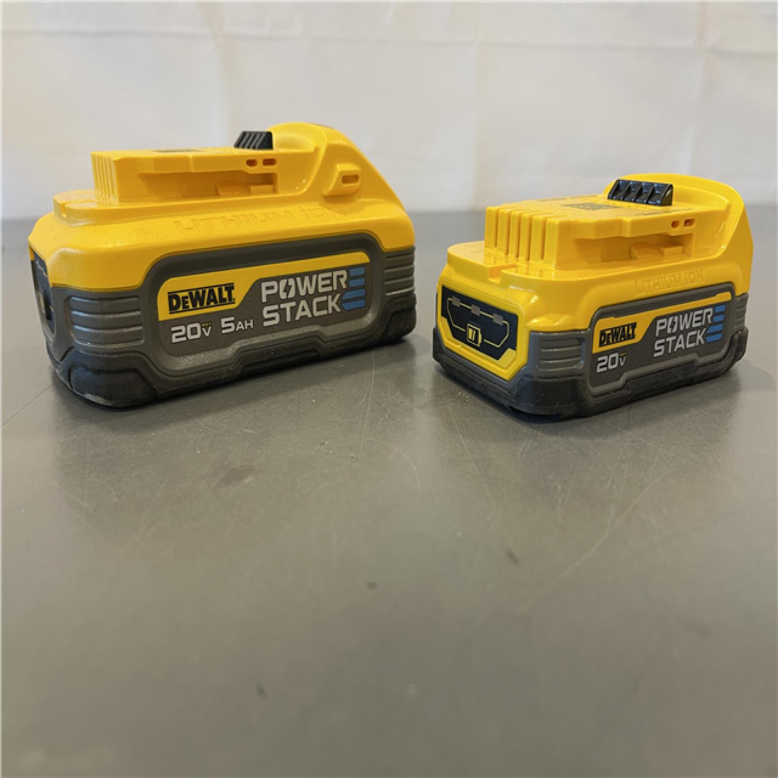 AS-IS - DeWalt 20V MAX POWERSTACK Lithium-Ion 1.7Ah and 5Ah Battery and Charger Starter Kit