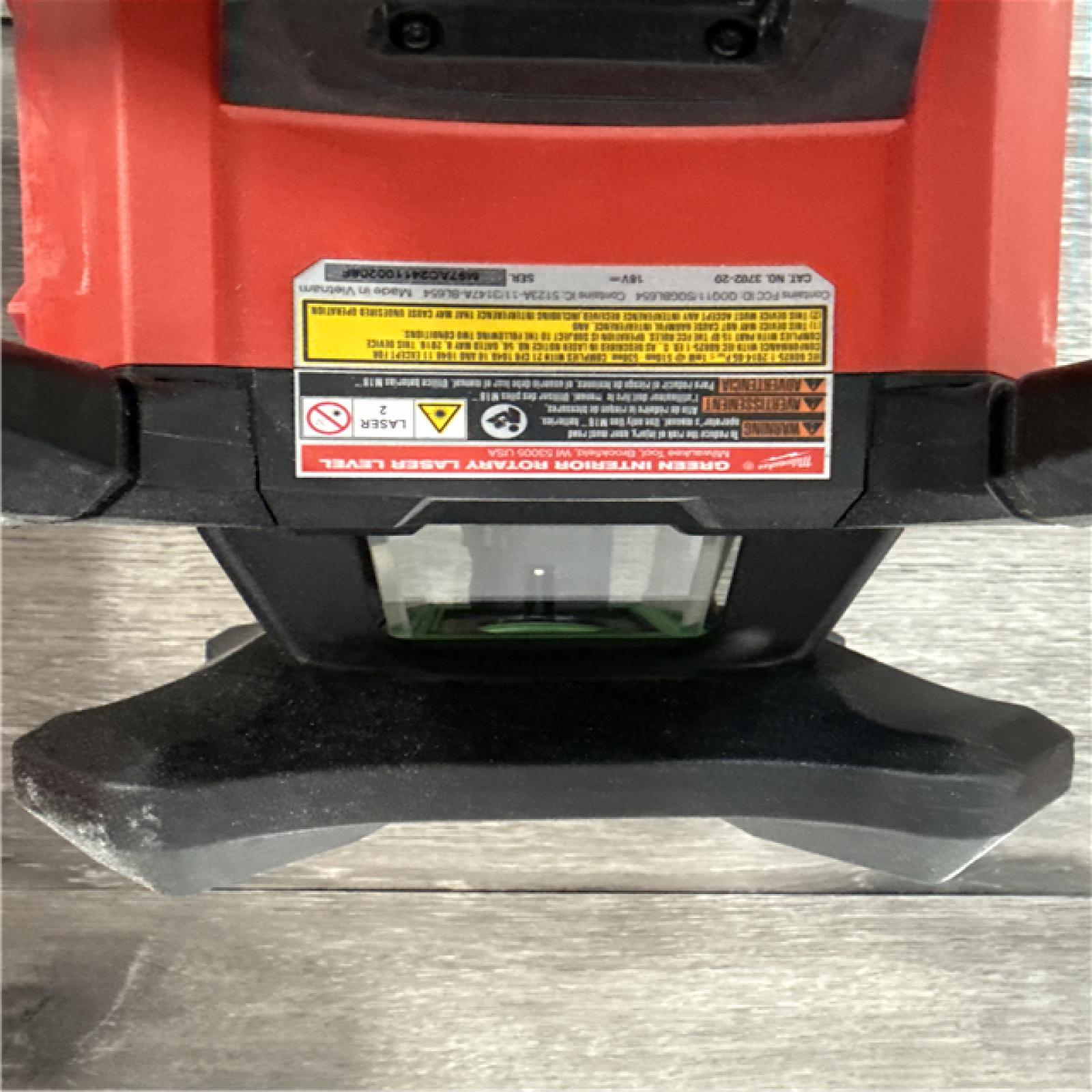 CALIFORNIA AS-IS Milwaukee M18 Green Interior Rotary Laser Level Kit  Includes (1) Battery  Charger & Hard Case