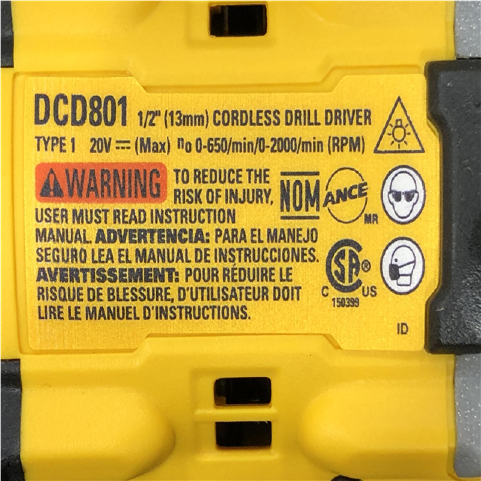 AS-IS DEWALT 20V XR Lithium-Ion Cordless Brushless 1/2 in. Drill/Driver Kit