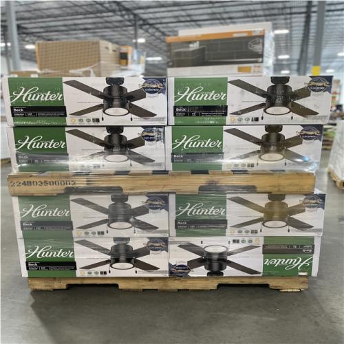 DALLAS LOCATION- Hunter Beck 42 in. LED Indoor Matte Black Ceiling Fan with Light PALLET-(23 UNITS)