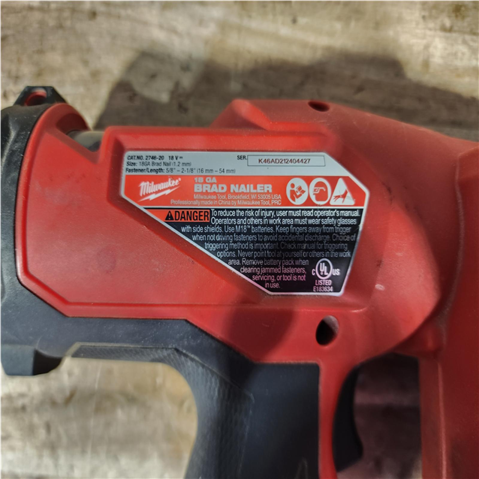HOUSTON LOCATION - AS - IS MILWAUKEE BRAD NAILER