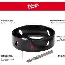 NEW! - Milwaukee 4-3/8 in. Carbide Recessed Light Hole Saw with Pilot Bit -(4 UNITS)