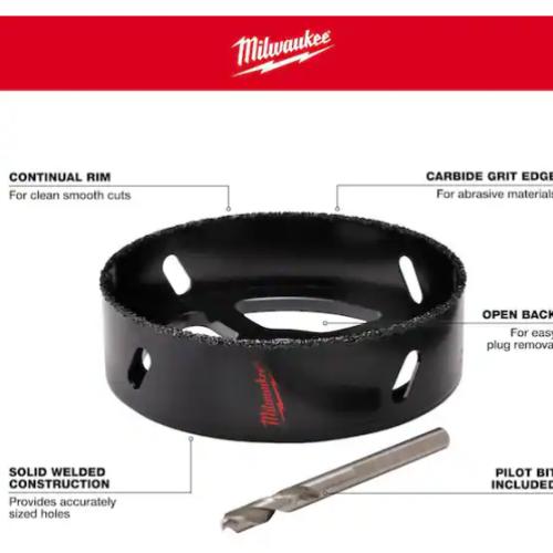 NEW! - Milwaukee 4-3/8 in. Carbide Recessed Light Hole Saw with Pilot Bit -(4 UNITS)