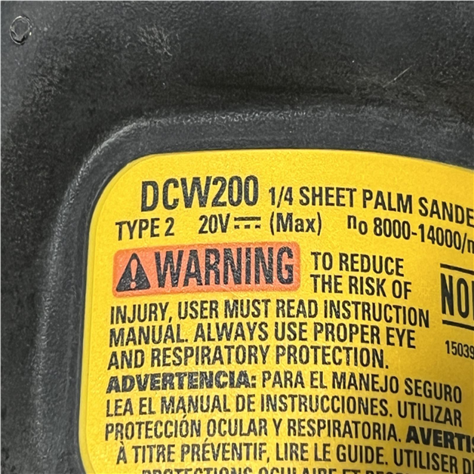 AS-IS DEWALT 20V MAX XR Brushless Cordless 1/4 Sheet Variable Speed Sander (Tool Only)