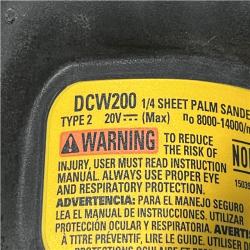 AS-IS DEWALT 20V MAX XR Brushless Cordless 1/4 Sheet Variable Speed Sander (Tool Only)