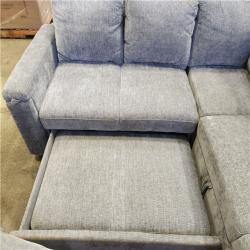 Phoenix 4-Piece L Shape Electric Sectional Sofa Grey with Ottoman