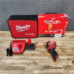 HOUSTON LOCATION - AS-IS (APPEARS LIKE NEW) Milwaukee FUEL 12V Li-Ion Brushless Cordless Stubby 3/8 in. Impact Wrench Kit