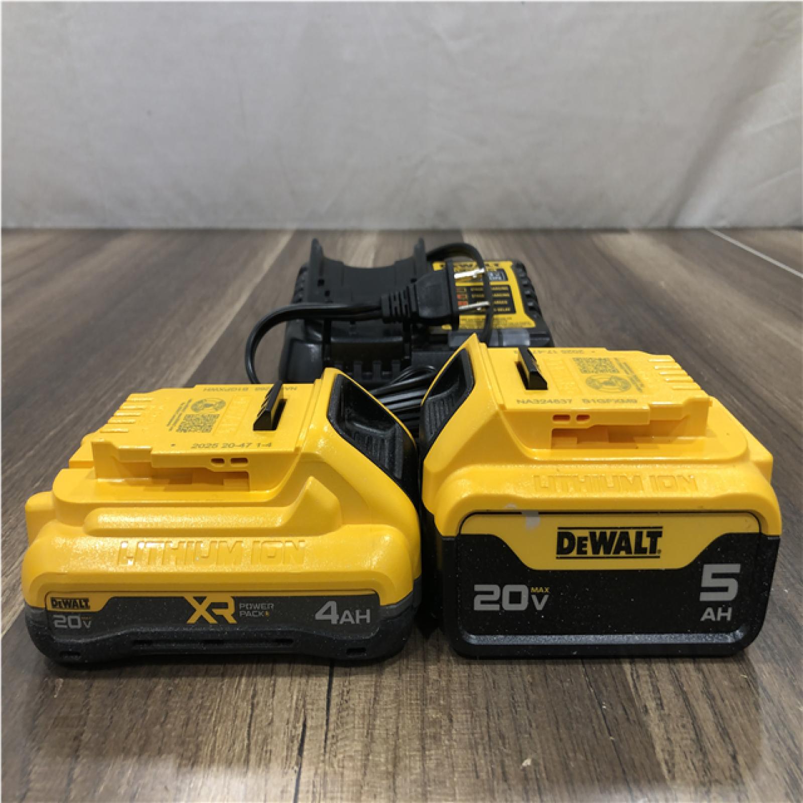 AS-IS DEWALT 20V MAX Lithium-Ion Starter Kit with 4.0 Ah and 5.0 Ah Batteries and Charger
