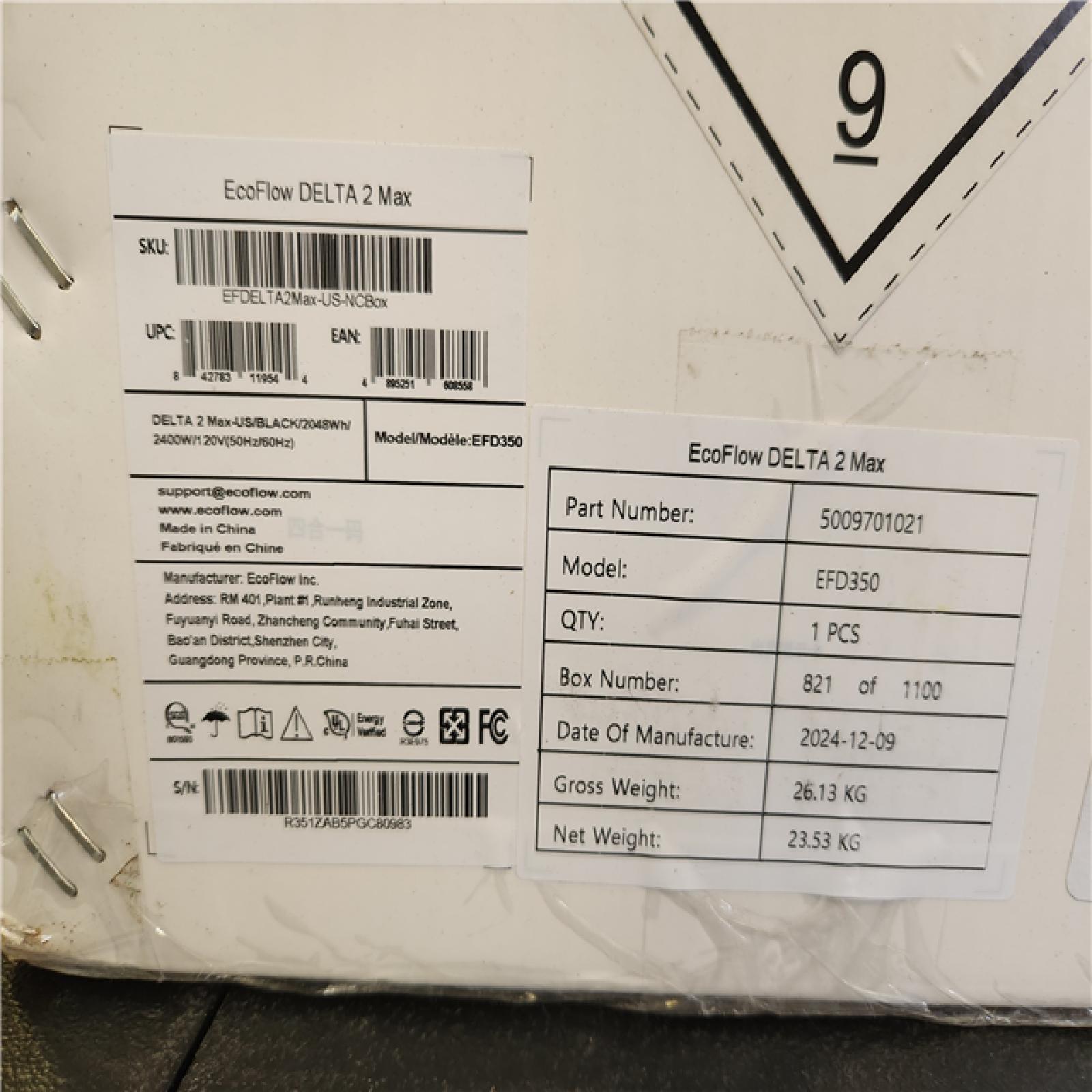 Phoenix NEWEcoFlow Battery Generator DELTA 2 Max Solar Generator  2400W Output 2048Wh LFP Power Station for Home Backup Push-Button