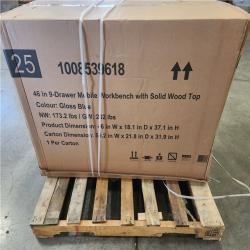 Phoenix NEW Husky Tool Storage 46 in. W x 18 in. D 9-Drawer Gloss Blue Mobile Workbench Cabinet