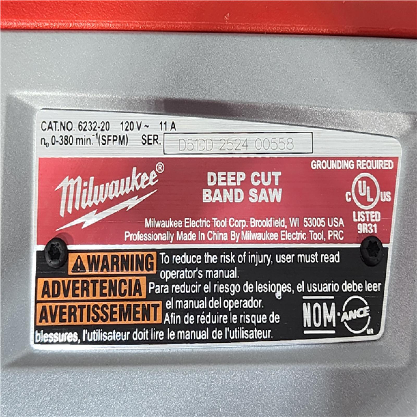 HOUSTON LOCATION - AS-IS Milwaukee Deep Cut Band Saw with Hard Case