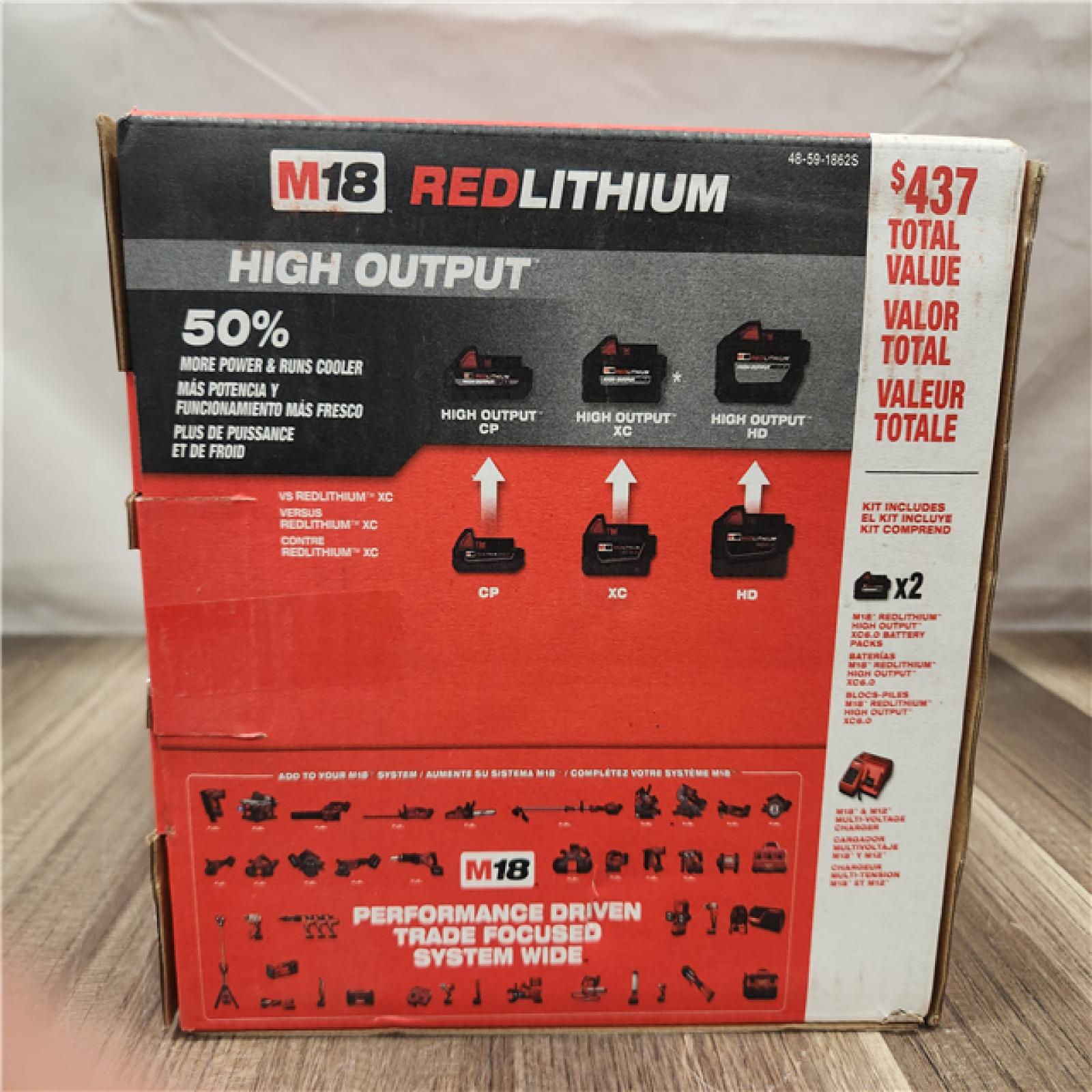 NEW- Milwaukee 18-Volt Lithium-Ion High Output Starter Kit with Two 6.0 Ah Battery and Charger