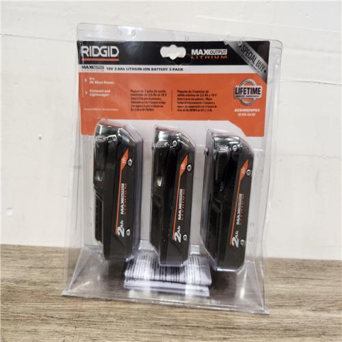 Phoenix Location NEW RIDGID 18V 2.0 Ah MAX Output Lithium-Ion Battery (3-Pack)