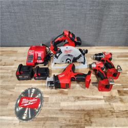 HOUSTON LOCATION - AS-IS Milwaukee M18 18-Volt Lithium-Ion Brushless Cordless 4-Tool Combo Kit