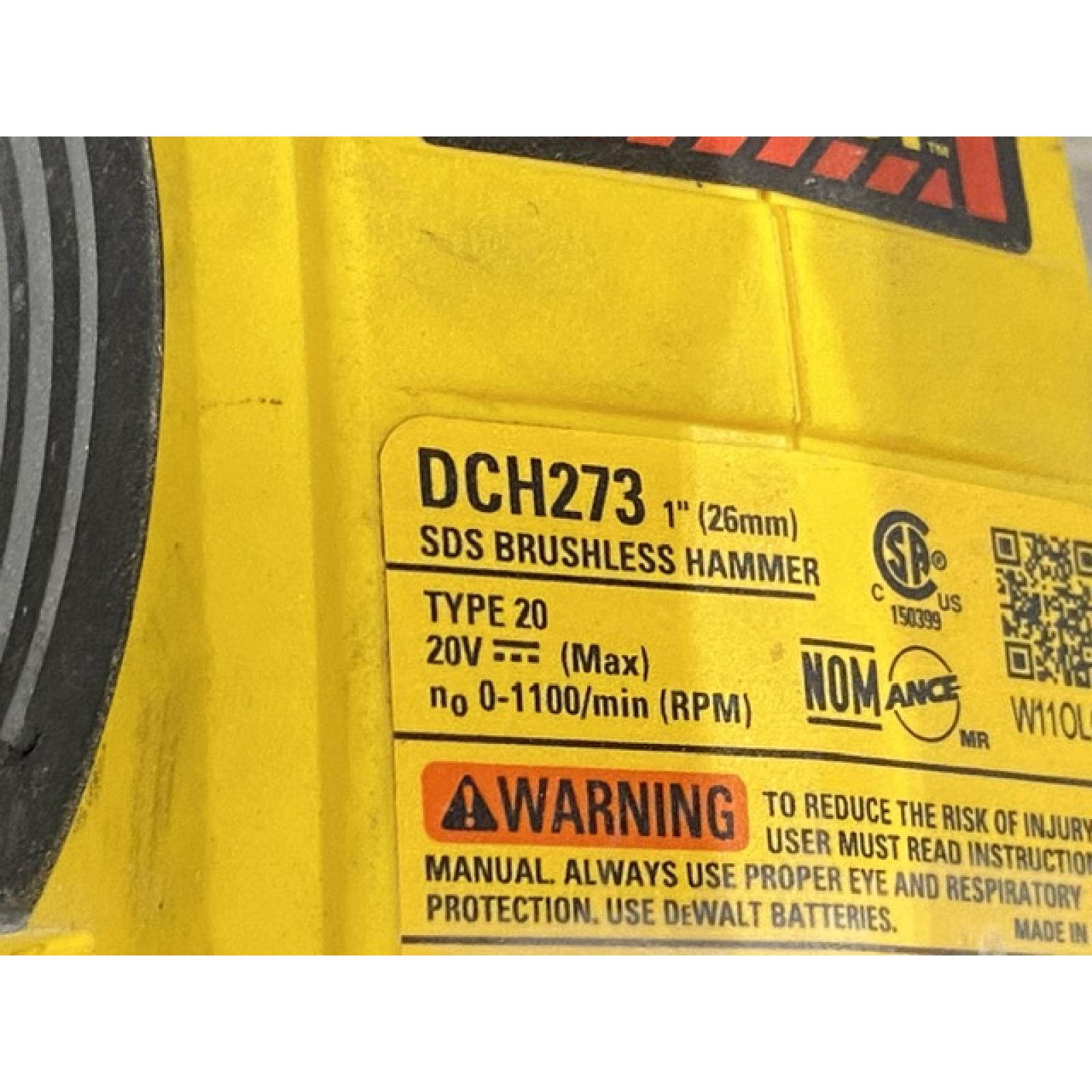 AS-IS DEWALT 20V MAX XR Cordless Brushless 1 in. SDS Plus L-Shape Rotary Hammer (Tool Only)