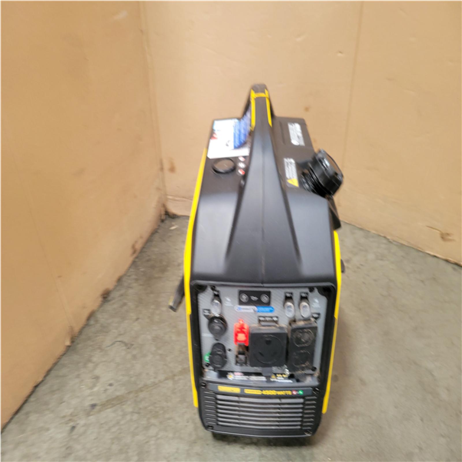 CALIFORNIA AS-IS CHAMPION 4500/3500-Watt Electric Start Gasoline/Propane Powered Dual Fuel Inverter Generator with Quiet Technology and CO Shield