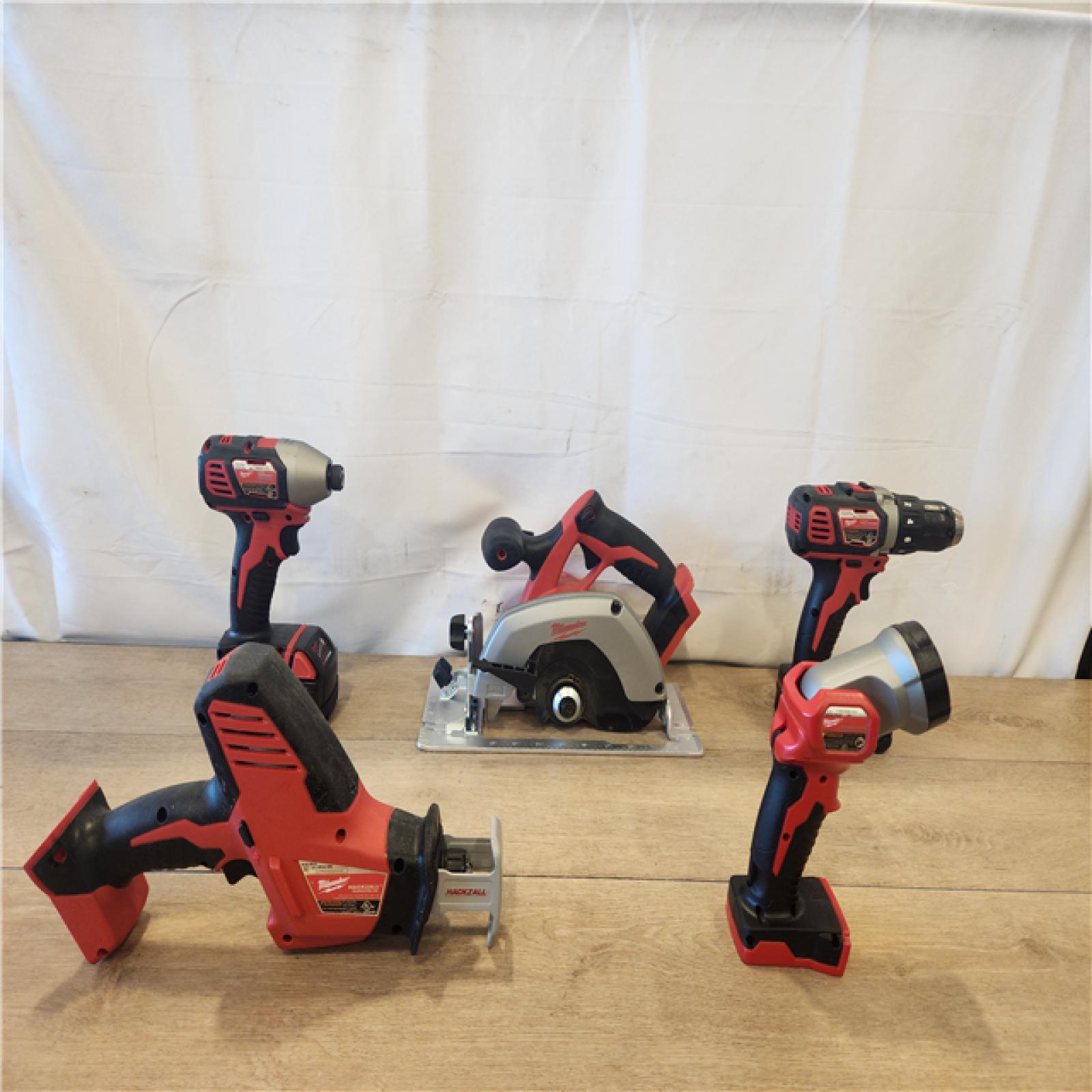 AS-IS- Milwaukee 18V Lithium-Ion Cordless (5-Tool) Combo Kit