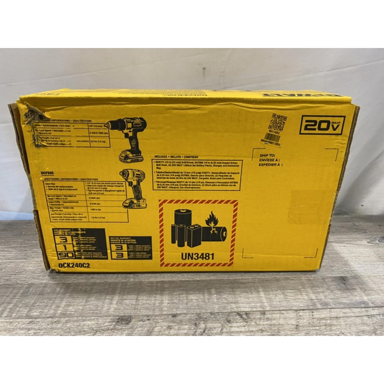 NEW - DEWALT 20V MAX Cordless Drill/Impact 2 Tool Combo Kit