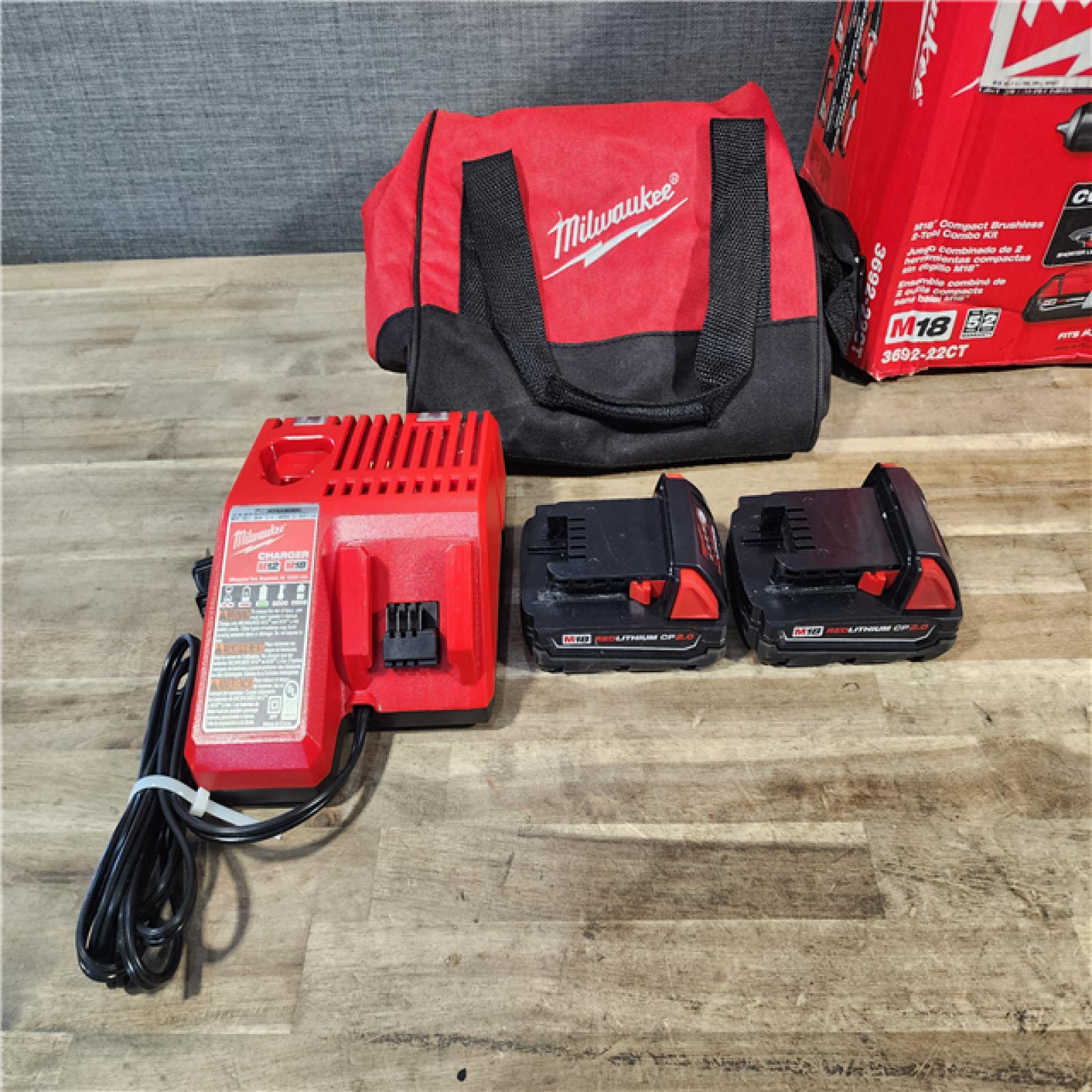 HOUSTON LOCATION - AS-IS Milwaukee M18 Compact Brushless 2-Tool Combo Kit