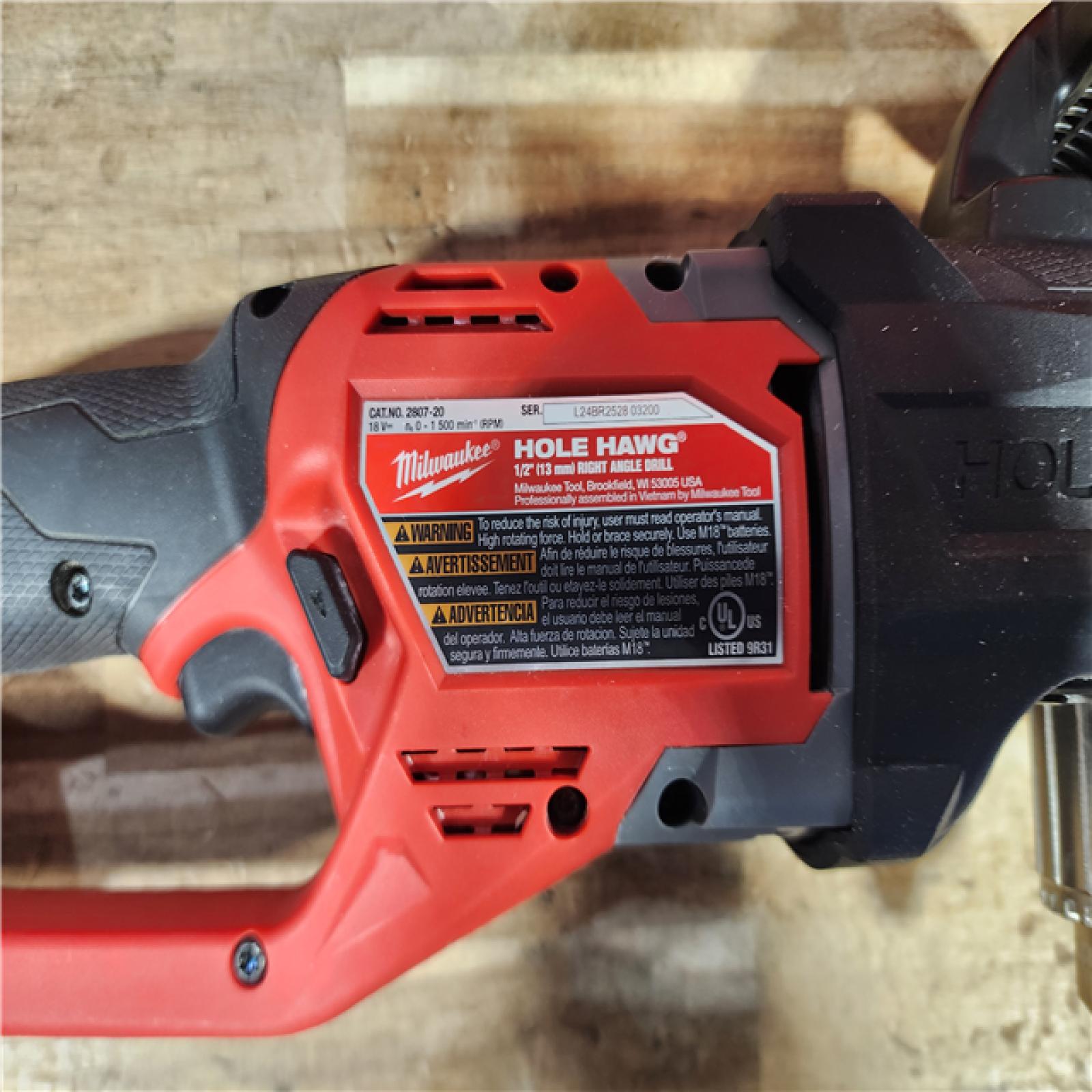 HOUSTON LOCATION - AS - IS Milwaukee FUEL GEN II 18V Lithium-Ion Brushless Cordless 1/2 in. Hole Hawg Right Angle Drill (Tool-Only)