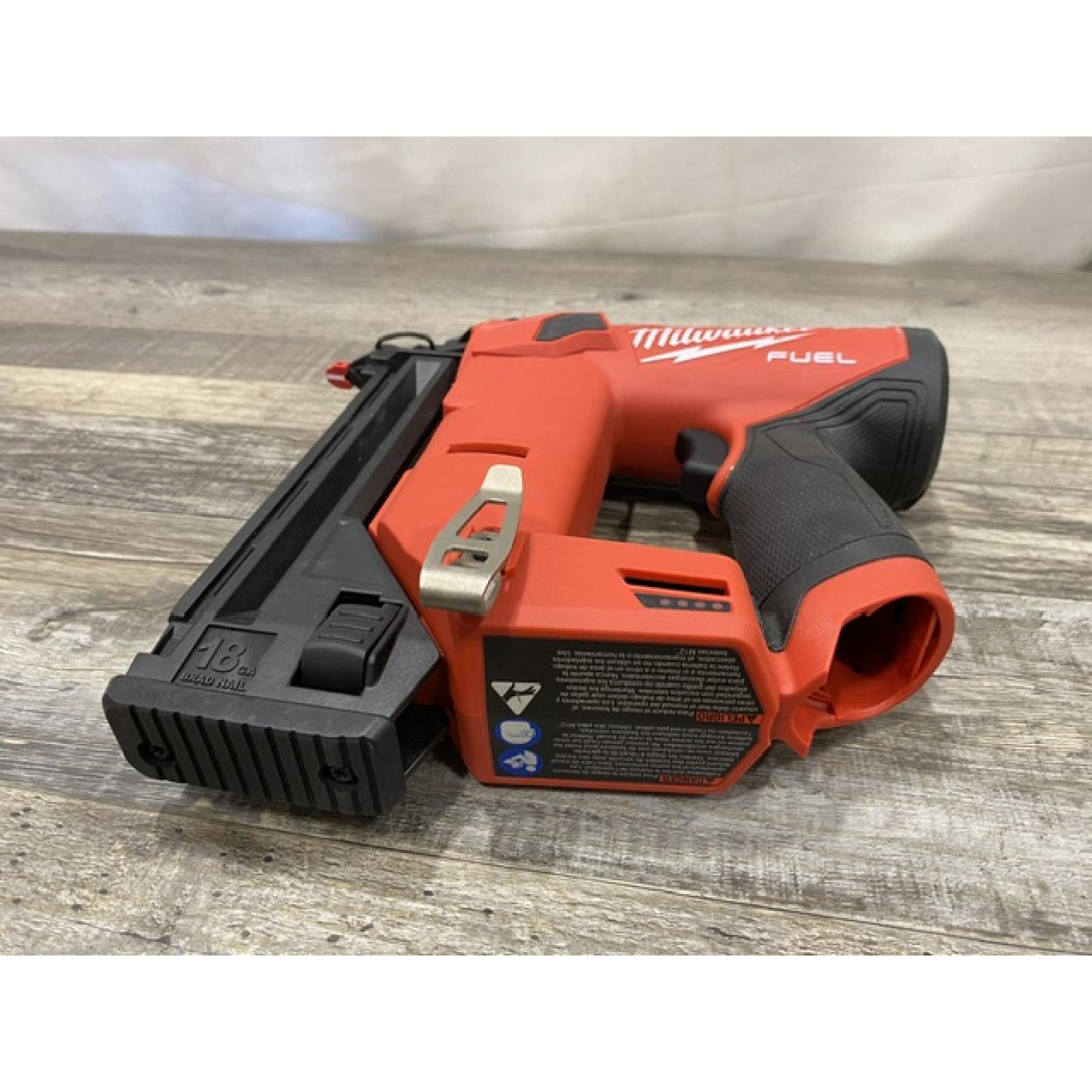 AS-IS Milwaukee FUEL 12-Volt Lithium-Ion Brushless Cordless 18-Gauge 1-1/2 in. Compact Brad Nailer (Tool Only)
