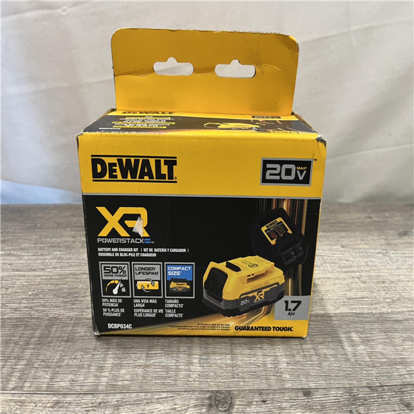 NEW - DEWALT 20V MAX XR POWERSTACK Lithium-Ion Battery Starter Kit with 1.7Ah Battery and Charger
