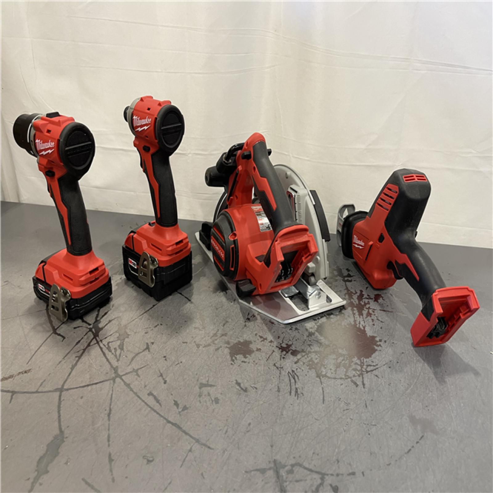 AS-IS - Milwaukee M18 18-Volt Lithium-Ion Brushless Cordless Combo Kit (4-Tool)