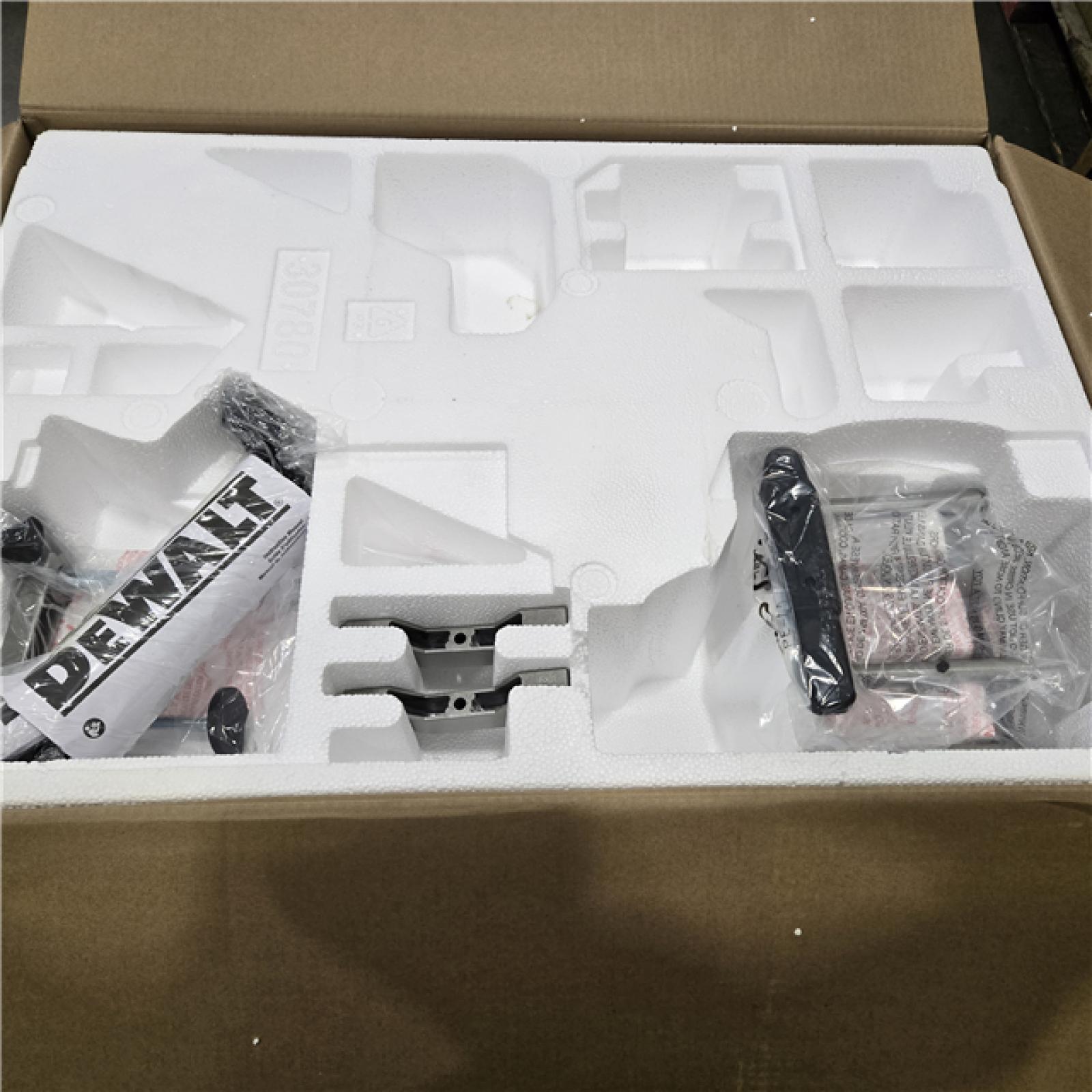 LIKE NEW- DEWALT 15 Amp Corded 12 in. Double Bevel Sliding Compound Miter Saw, Blade Wrench and Material Clamp