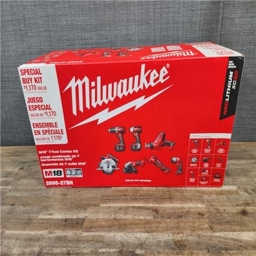 HOUSTON LOCATION - AS-IS (NEW) M18 18-Volt Lithium-Ion Cordless Combo Kit 7-Tool with 2-Batteries  Charger and Tool Bag